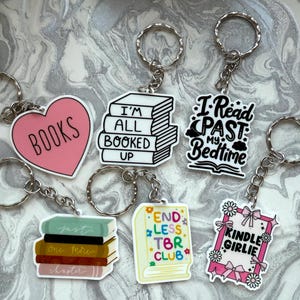 Book Themed Keychains. Reader, Bookish, Kindle Gifts.