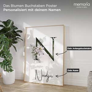 Póster Premium Rose Letter Collection Personalizado con tu nombre