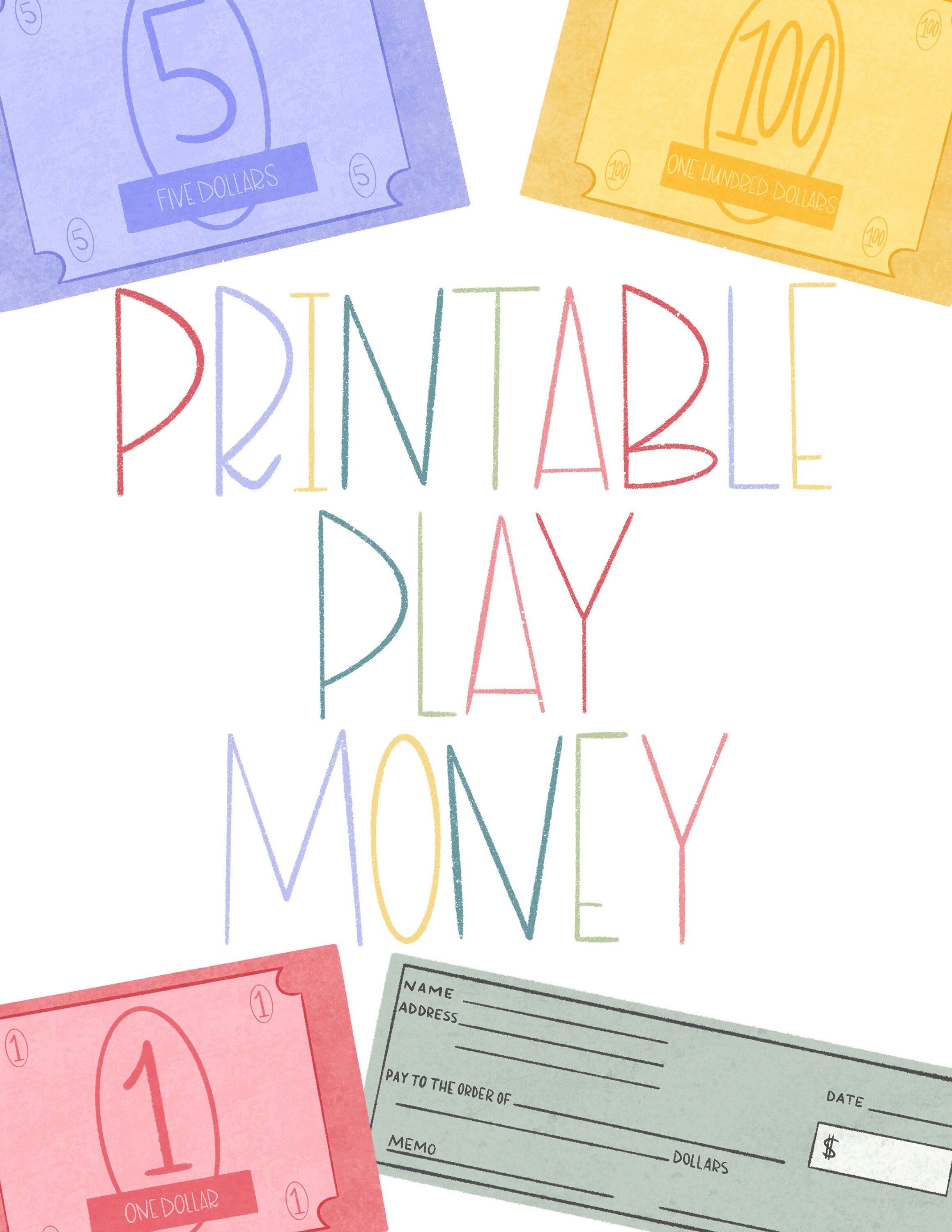 Printable Play Money // Digital Download // Printable for Kids // Play ...