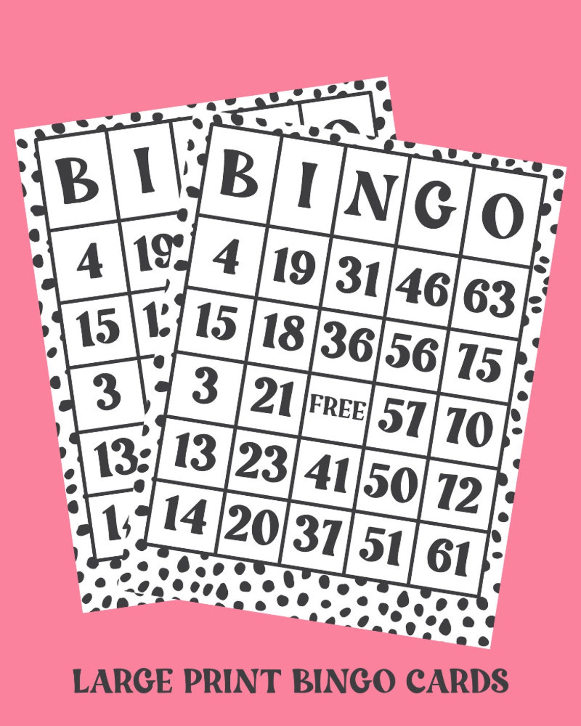 Spotted Dot Bingo Cards // Large Print Bingo Cards // Digital - Etsy
