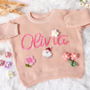 Baby Name Sweater, Baby Knit Sweater, Embroidered Baby Sweatshirt, Personalized Baby Clothes, Baby Girl Coming Home Outfit, New Mom Gift