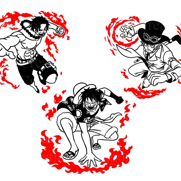 One Piece - Anime - Friends - SVG Pirate - Anime SVG - PNG - SVG CRICUT - цIUBOURA