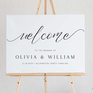 Minimalist Wedding Welcome Sign Template: Modern Calligraphy (Digital Download)