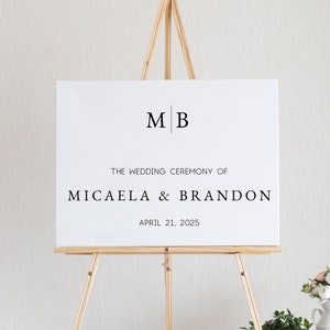 Classic Wedding Welcome Sign Template. Traditional, Minimalist, Ceremony Welcome Sign, wedding sign poster, RC0000