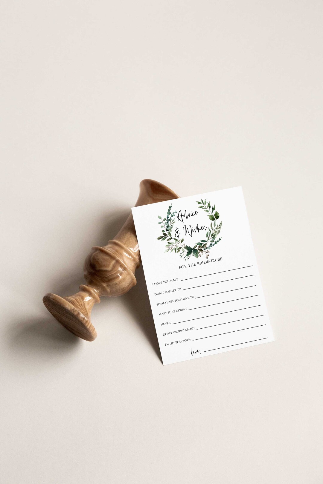 Advice &amp; Wishes Template, Bridal Shower Game, Printable Wedding Shower ...