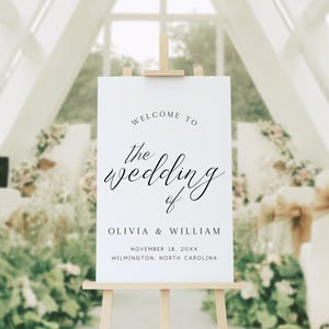 Minimalist Wedding Welcome Sign Template: Modern Calligraphy (Digital Download)