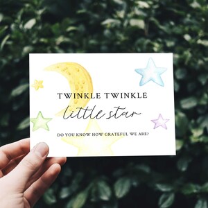 Twinkle Little Star Baby Shower Thank You Card Template, Printable Thank You, Fully Editable, Instant Download, RC0109