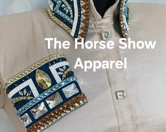 Retro Shirts .Western Custom Rodeo Queen, Showmanship, Horsemanship , Western Pleasure Show Shirt & Women Rail.
