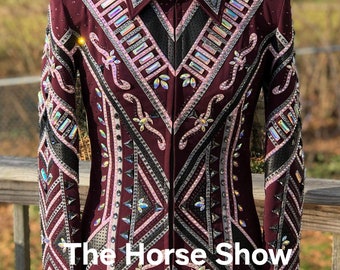 Western women show jacket Western Custom Rodeo Queen Horsemanship jacket. Show clothing Horsemanship jacket