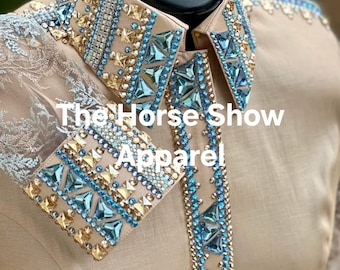 Retro Shirts .Western Custom Rodeo Queen, Showmanship, Horsemanship , Western Pleasure Show Shirt & Women Rail.