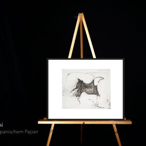 SOGNO - Suminagashi originale - Arte marmorizzata giapponese su carta | Dipinto a inchiostro unico | Pezzo unico fatto a mano