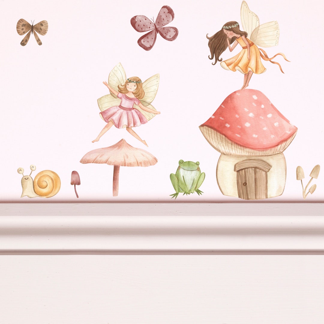Fairy Garden Wall Decals: Reusable Fabric Kids Room Decor - Etsy