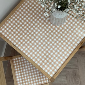 Latt Table and Chair Gingham Vinyl Decals | Latt table decal | IKEA Latt Table hack | Stickers for IKEA Latt table and chairs