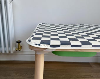 Checkerboard FLISAT-tafelhoes: stijlvolle speeltafelbeschermer