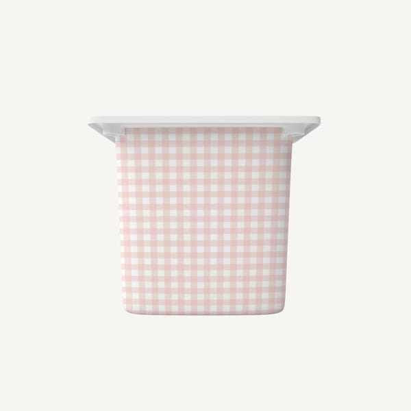 pink Gingham TROFAST Sticker: IKEA Toy Storage Label, Playroom Decal