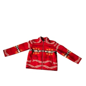 Vintage Pendleton Blanket Zip Up Aztec Jacket Size Medium
