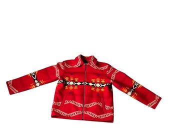 Chaqueta azteca vintage Pendleton con cremallera, talla mediana