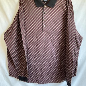 Vintage herentrui met lange mouwen en kraag, XXL