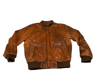 Vintage German Leather Bomber Jacket: 80s Aviator Style, Size L - Etsy