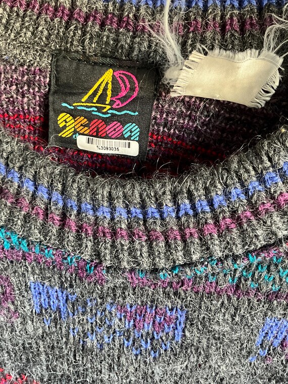 Vintage Geometric Abstract Pattern Pullover Sweat… - image 5