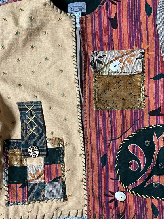 Vintage Womens Fall Style Patchwork Jacket Size L… - image 5