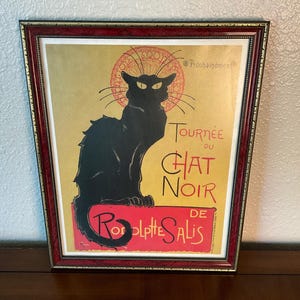 Vintage Framed Tournee Du Chat Noir Print Wall Hanging