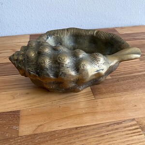 Vintage Solid Brass Seashell Conch Planter/trinket Dish - Patina - Etsy
