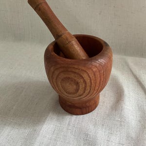 Vintage Wooden Pestle And Mortar