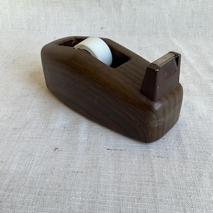 Dispenser per nastro adesivo da ufficio in stile finto legno pesante vintage