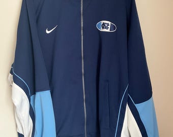 Vintage 1990s Mens XL Nike North Carolina Full Zip Track Jacket