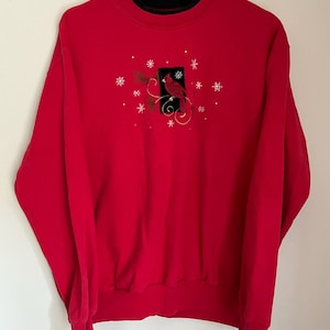 Vintage Frauen Rot Kardinal Weihnachten Pullover Sweatshirt Größe XL | Bitte lesen Sie die Beschreibung