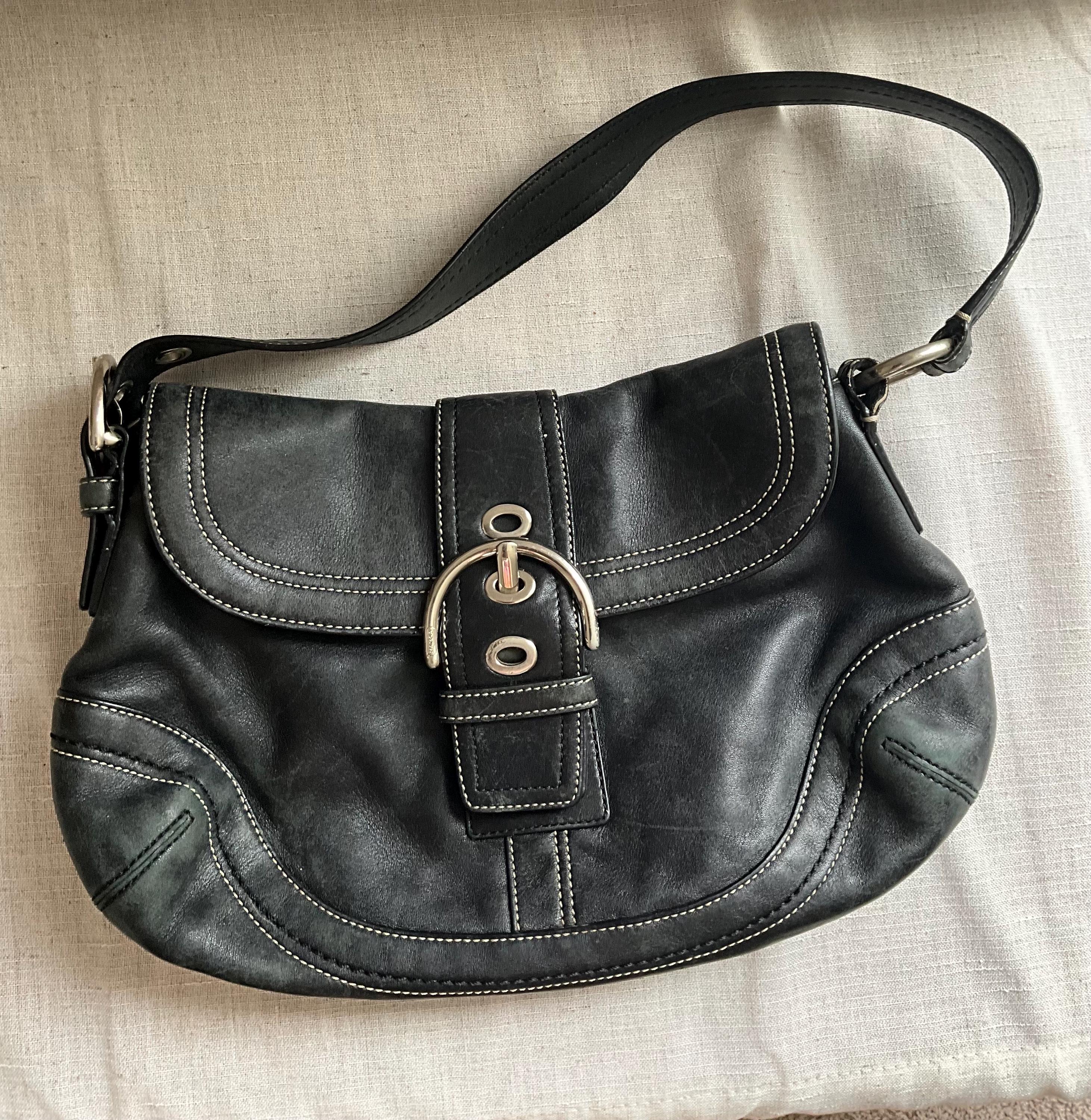 Old Coach ShoulderBag Leather Black Soho
