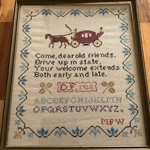 Vintage Embroidered Needlework - Framed