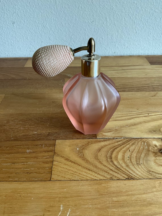 Vintage Pink Perfume Bottle With Atomizer - Made i