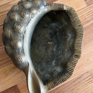 Vintage Solid Brass Seashell Conch Planter/trinket Dish - Patina - Etsy