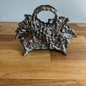 Vintage Godinger Serviettenhalter - Trauben versilbert