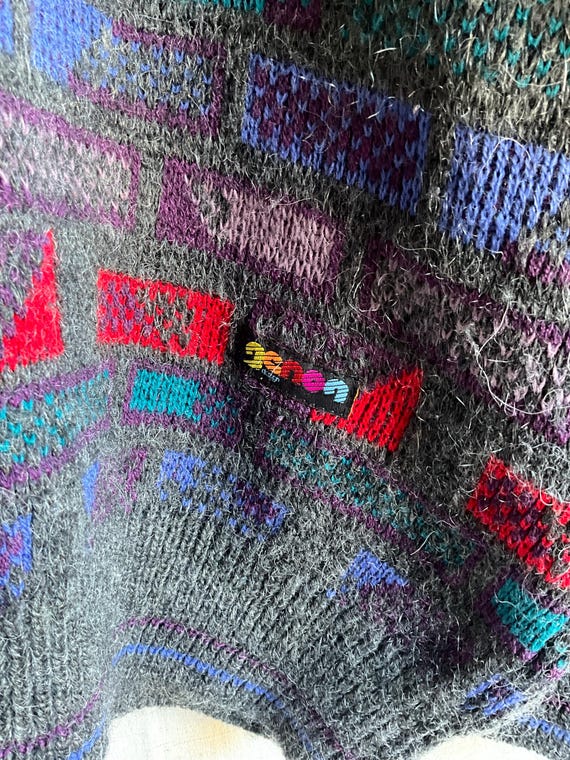 Vintage Geometric Abstract Pattern Pullover Sweat… - image 4