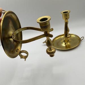Vintage Pair Of Two Way Brass Wall Hanging Candle Sconce Candle Holder