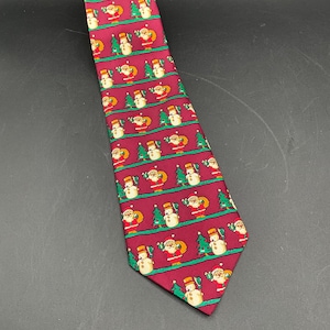 Vintage Mens Italian Santa Necktie Made In Italy