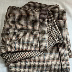 Vintage Wool Ralph Lauren Blue Tag Houndstooth Womens Slacks Size 8