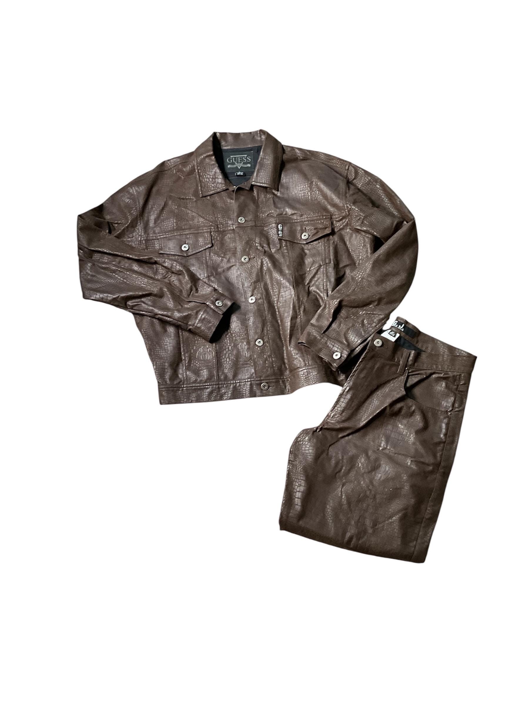 vintage guess革ジャン Guess USA Vintage Rider Style Genuine Leather Jacket Mens