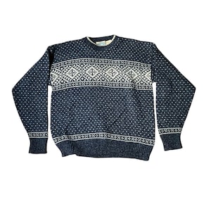 Vintage Mens Pullover Knit Wool Grandpa Sweater Size L