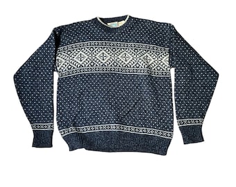 Vintage Mens Pullover Knit Wool Grandpa Sweater Size L