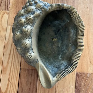 Vintage Solid Brass Seashell Conch Planter/trinket Dish - Patina - Etsy