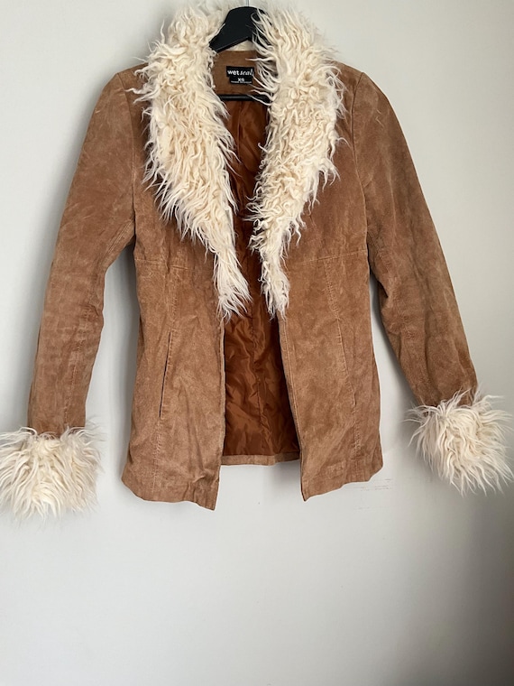 Vintage Y2K Wet Seal Leather and Faux Fur Womens Jacket XS - Etsy