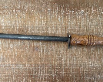 Vintage wooden knife sharpener rod