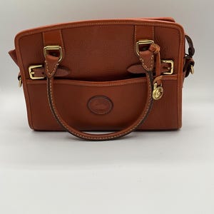 Borsa a mano Dooney & Bourke marrone vintage anni &#39;80, realizzata negli Stati Uniti.