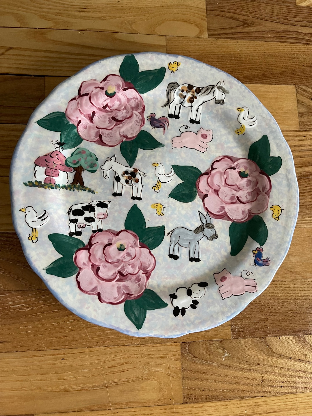 Vintage Lesal Signed Farm Animal Plate Etsy