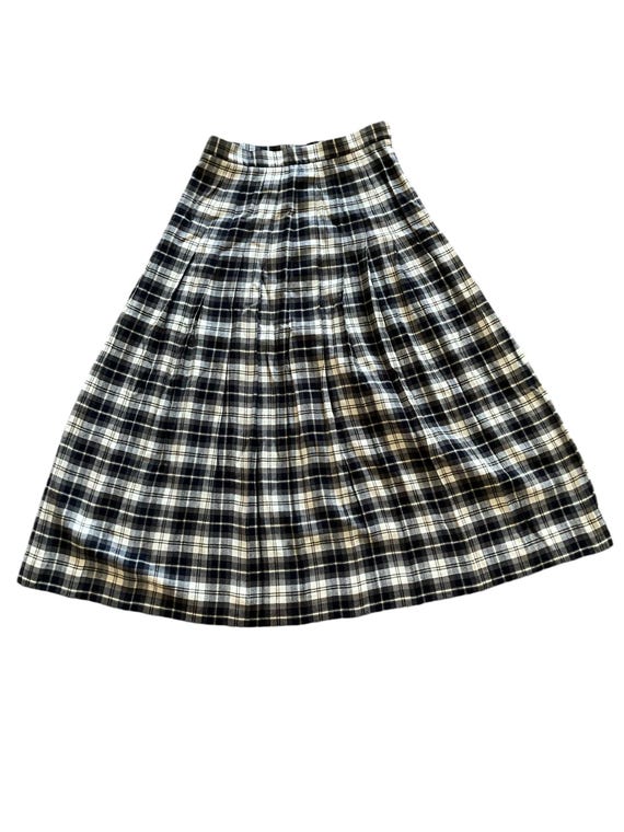 Falda holgada de cuadros escoceses Talbot azul marino vintage para