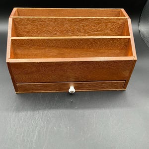 Vintage Wooden Office Desk Organizer